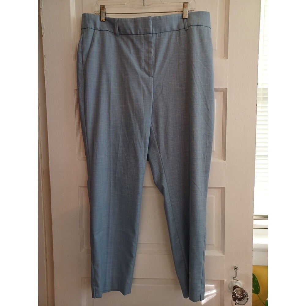 Talbots Hampshire ankle pants 14 light blue pockets career classic minimalist